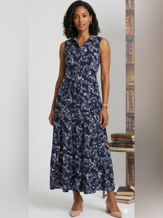NY Collection Dresses & Skirts - New NY Collection Women’s white floral sleeveless, button-down maxi dress
